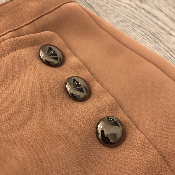 Brown Wrap-look Mini Skirt - Picture 3 of 5